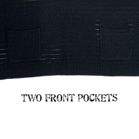 $5 ADD ON ITEM over sized see-through sweater with front pockets BCBGMAXAZRIA - Picture 10 of 14